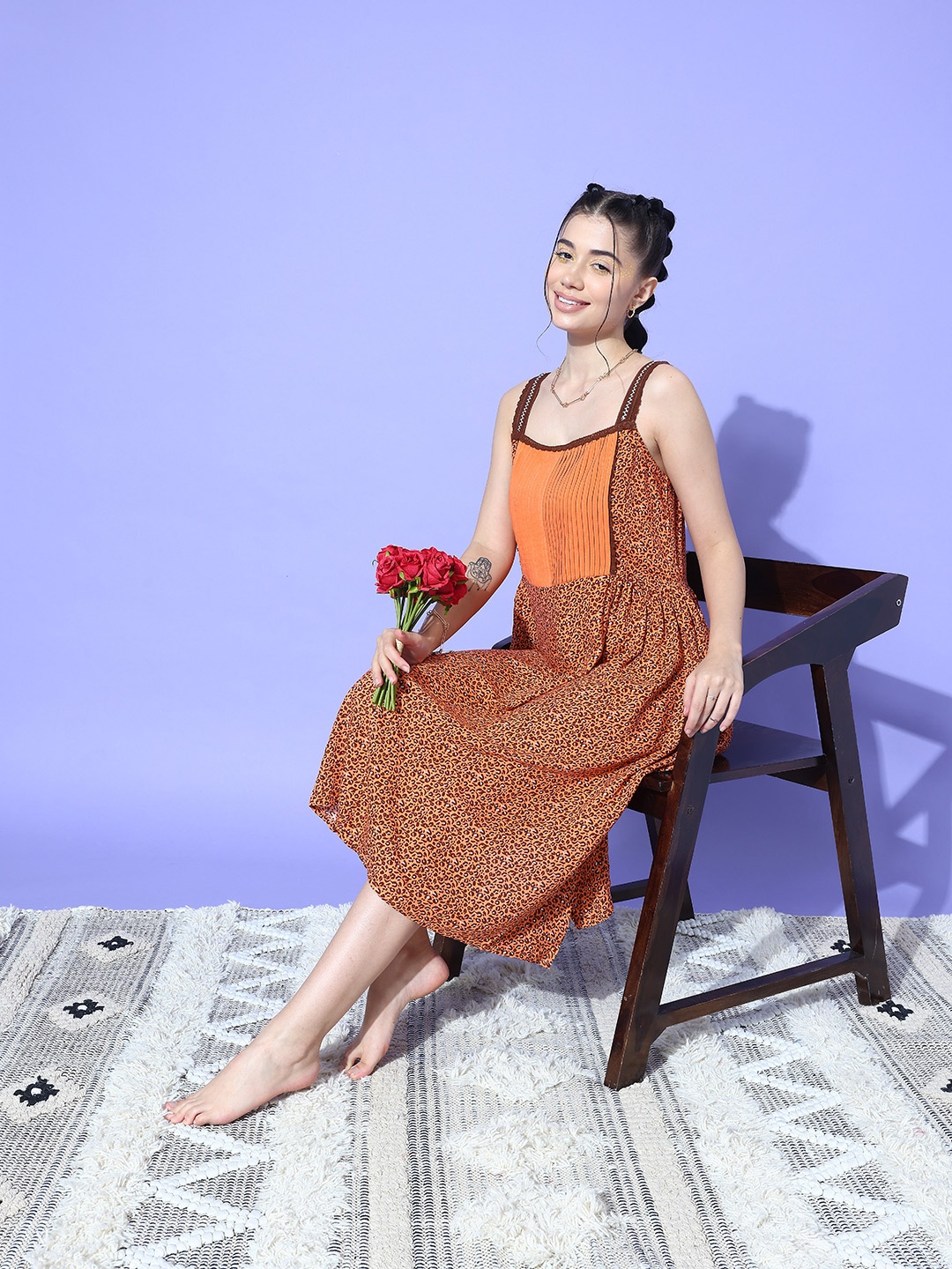 

ETC Animal Printed Nightdress, Orange