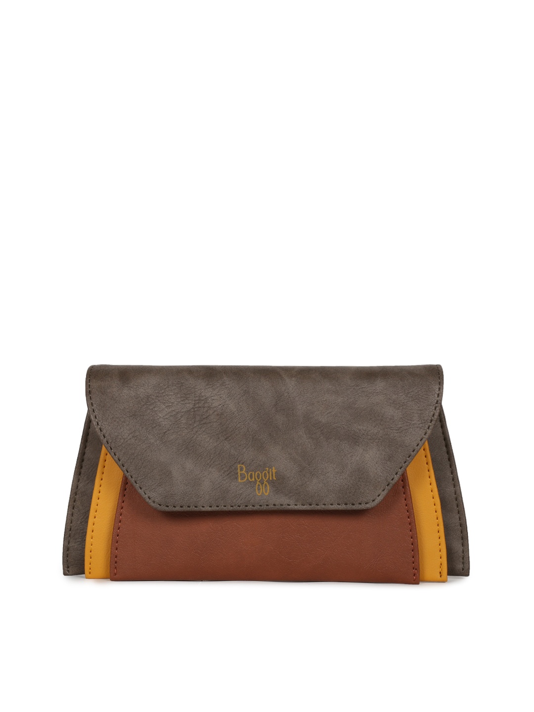 

Baggit Brown & Mustard Colourblocked Clutch