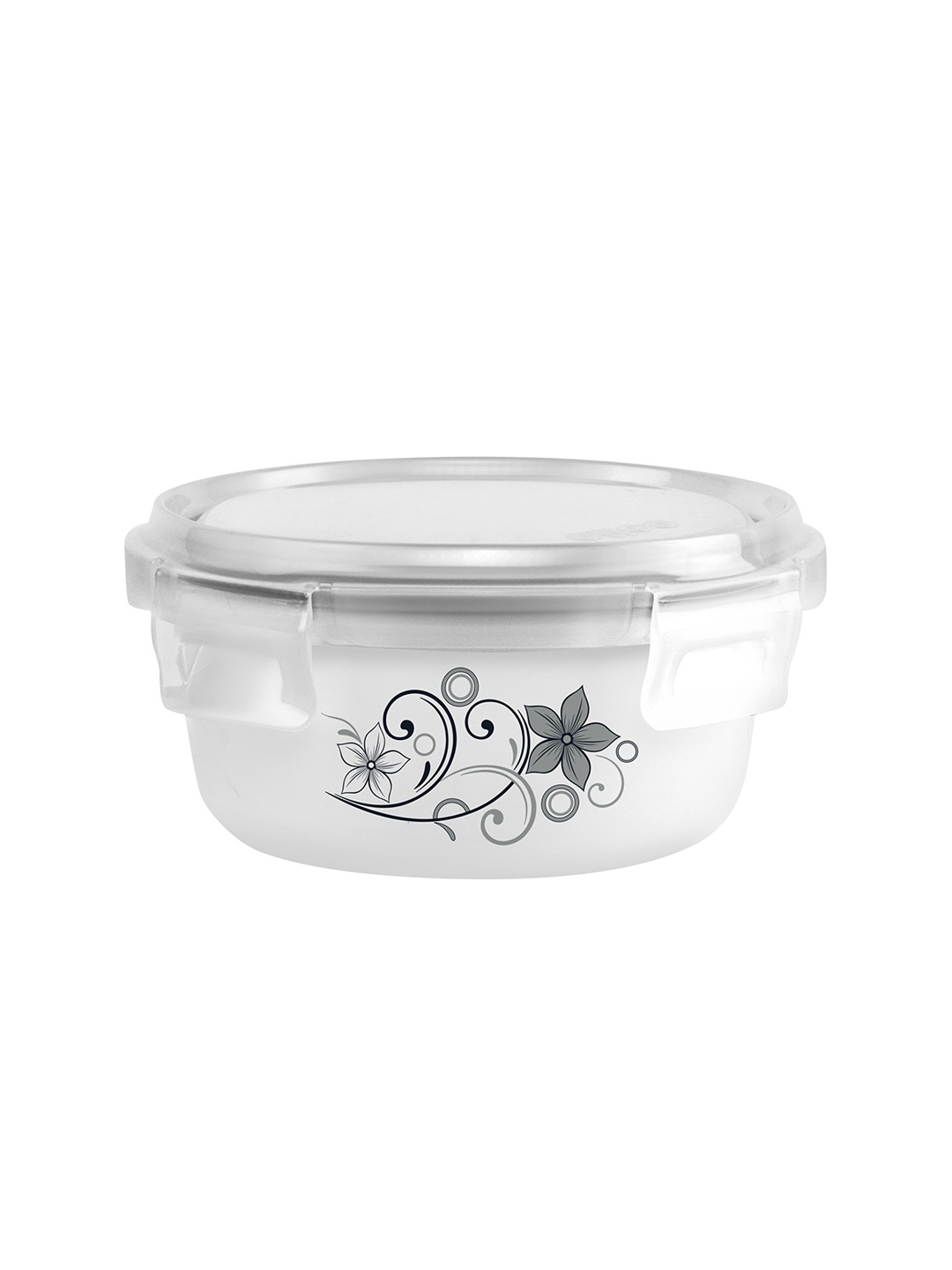 

Cello Set of 1 Camber Black Opalware Storage Container with Lid, White