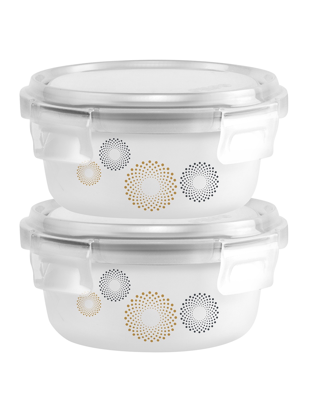

Cello White & 2 Pieces Printed Storage Container With Lid