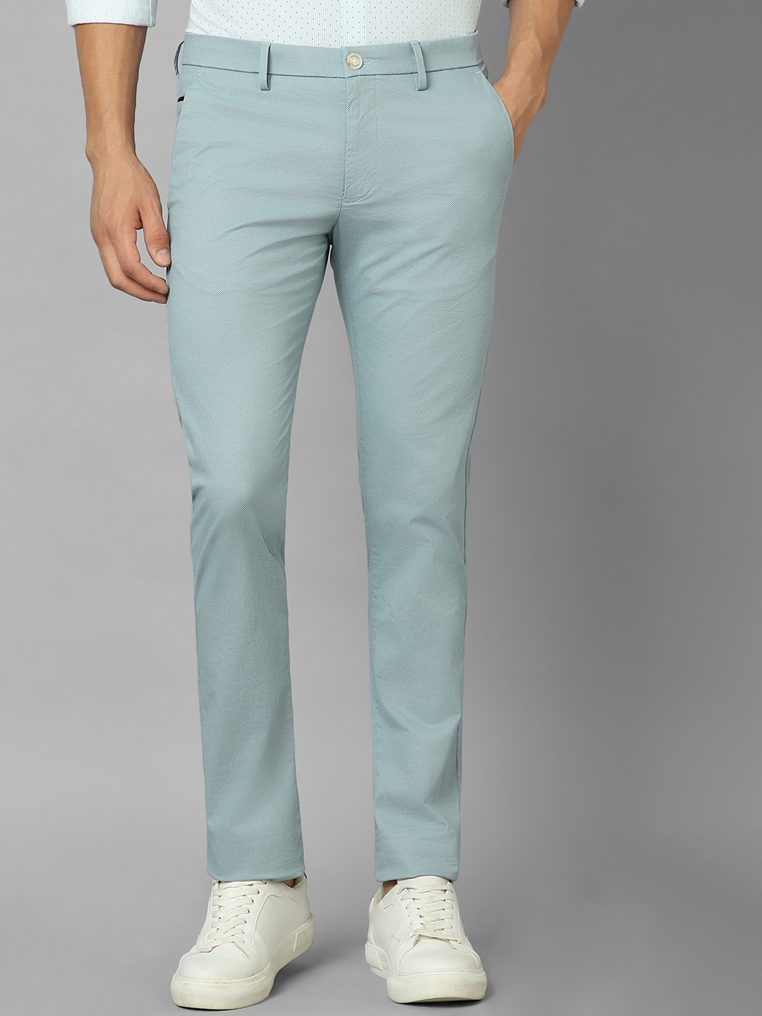 

Allen Solly Men Slim Fit Mid-Rise Trousers, Blue