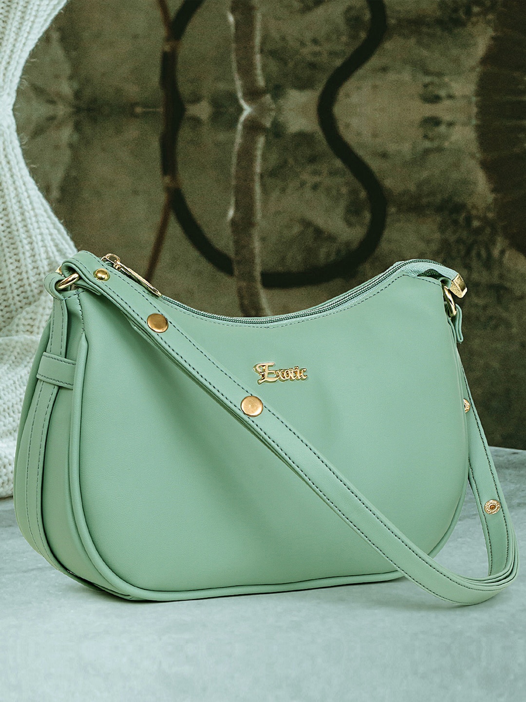 

Exotic PU Structured Sling Bag, Sea green