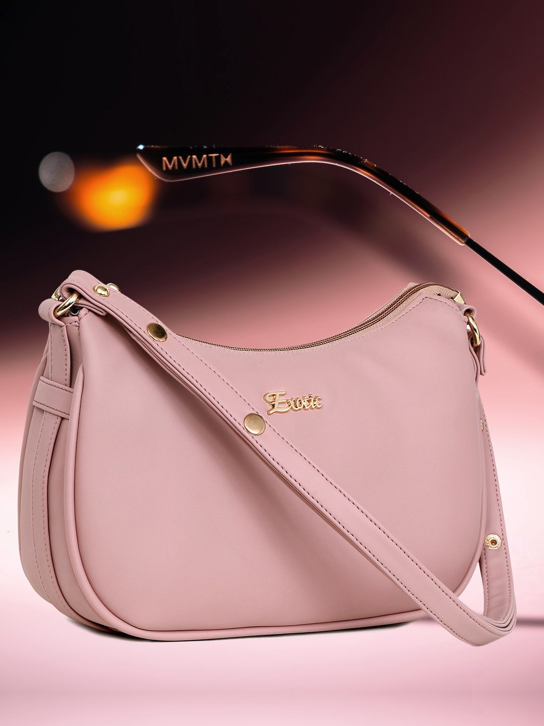 

Exotic PU Water Resistant Structured Handheld Bag, Pink