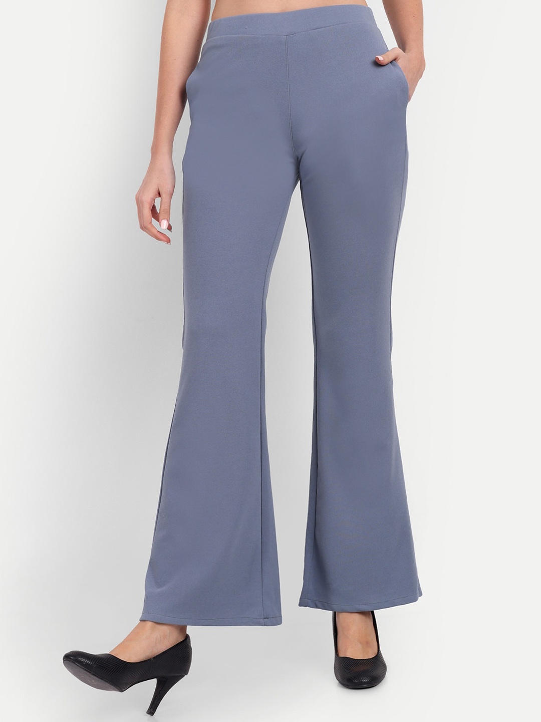 

Next One Women Relaxed Flared High-Rise Bootcut Trousers, Grey