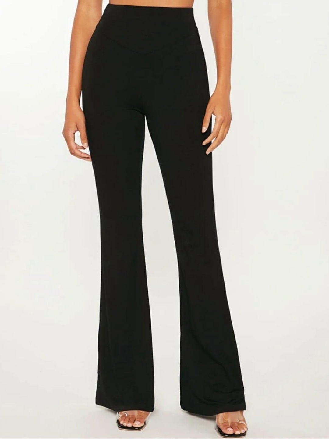 

Next One Women Relaxed Flared High-Rise Easy Wash Bootcut Trousers, Black