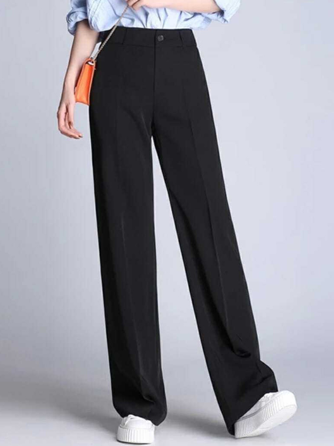 

Next One Women Smart High-Rise Trousers, Black