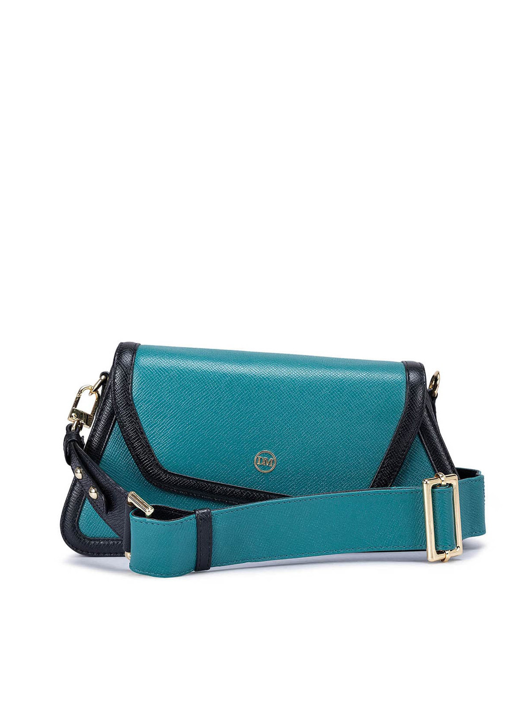 

Da Milano Half Moon Leather Sling Bag, Blue