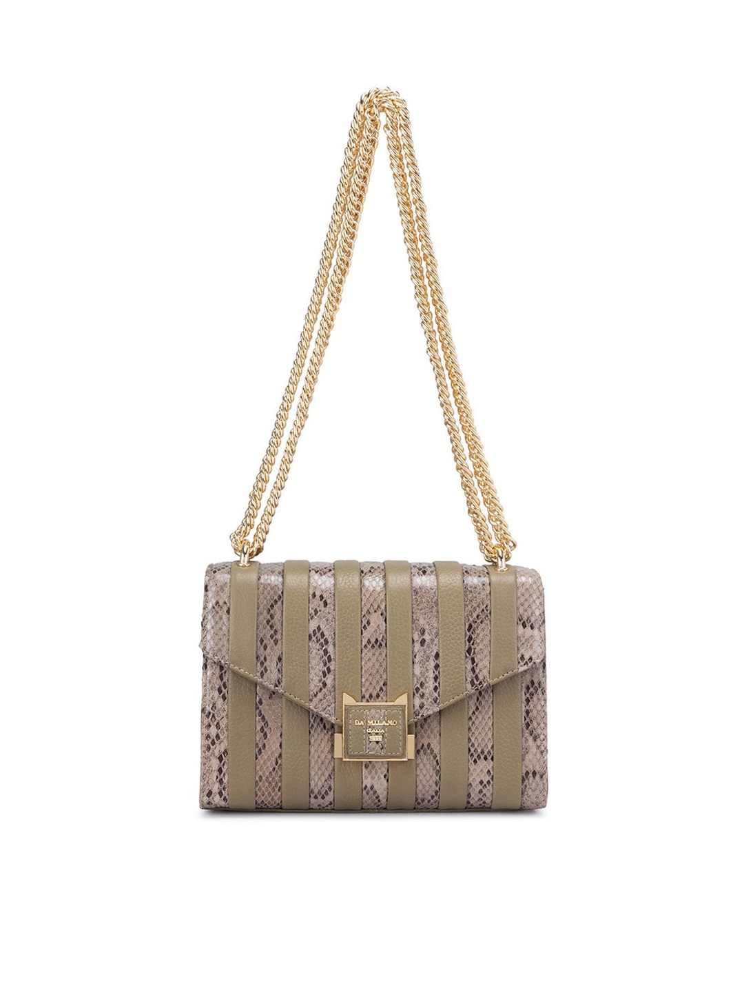 

Da Milano Leather Structured Sling Bag, Beige