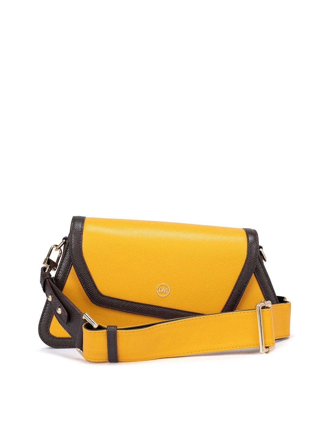 

Da Milano Leather Structured Shoulder Bag, Yellow