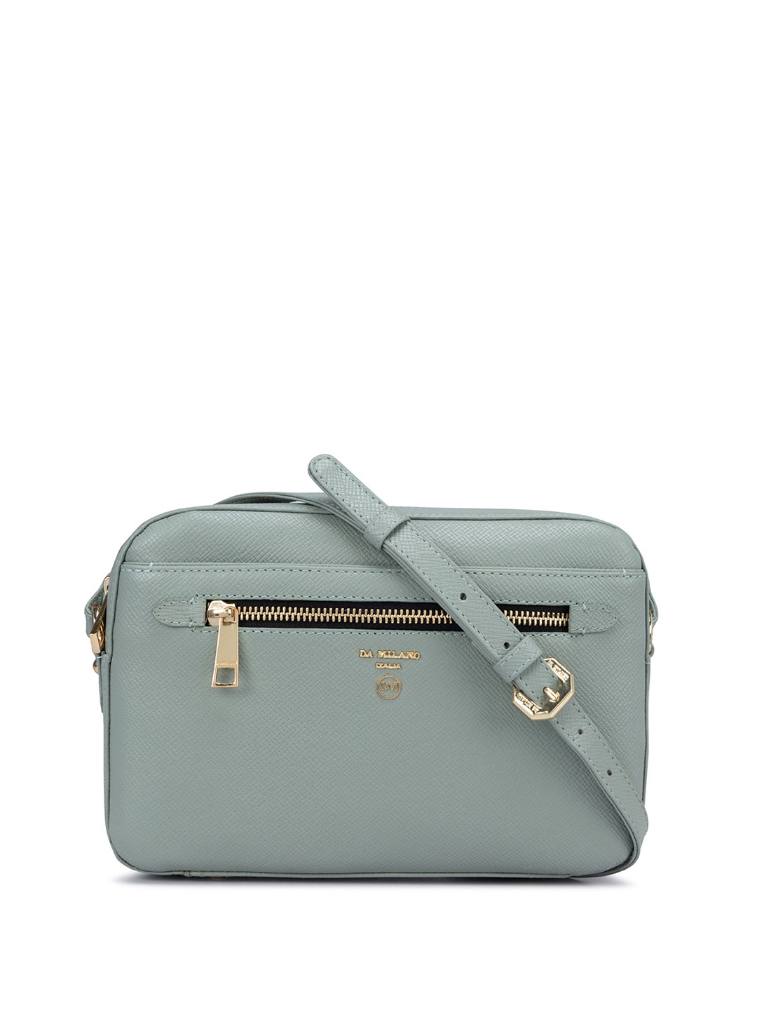 

Da Milano Leather Structured Sling Bag, Green