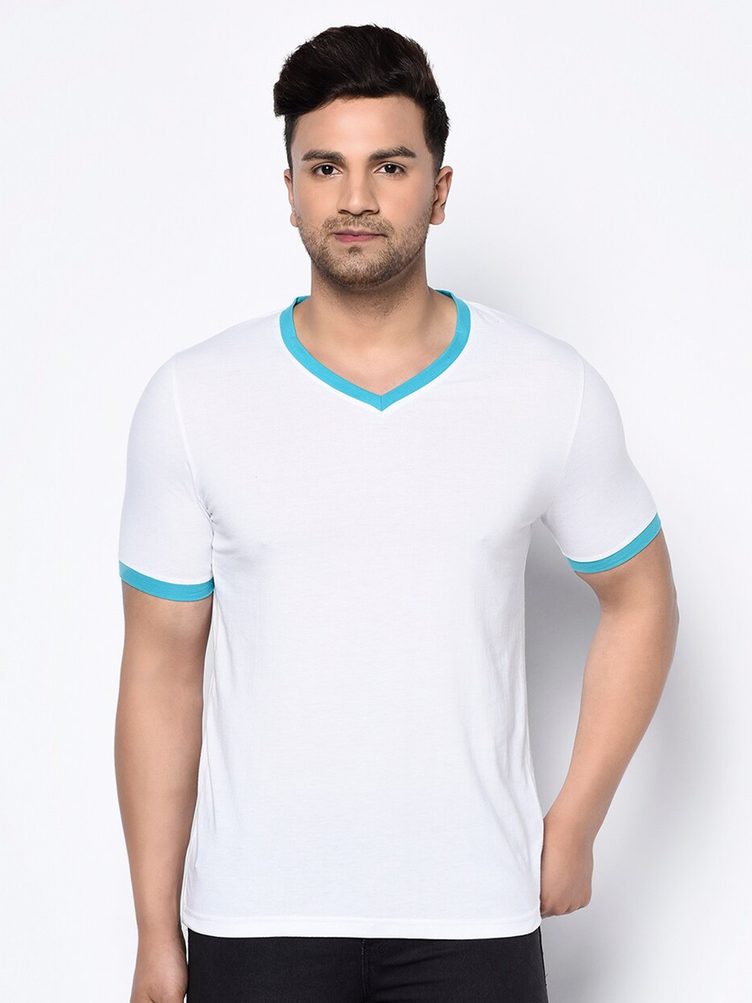 

GLITO V-Neck Cotton T-shirt, White