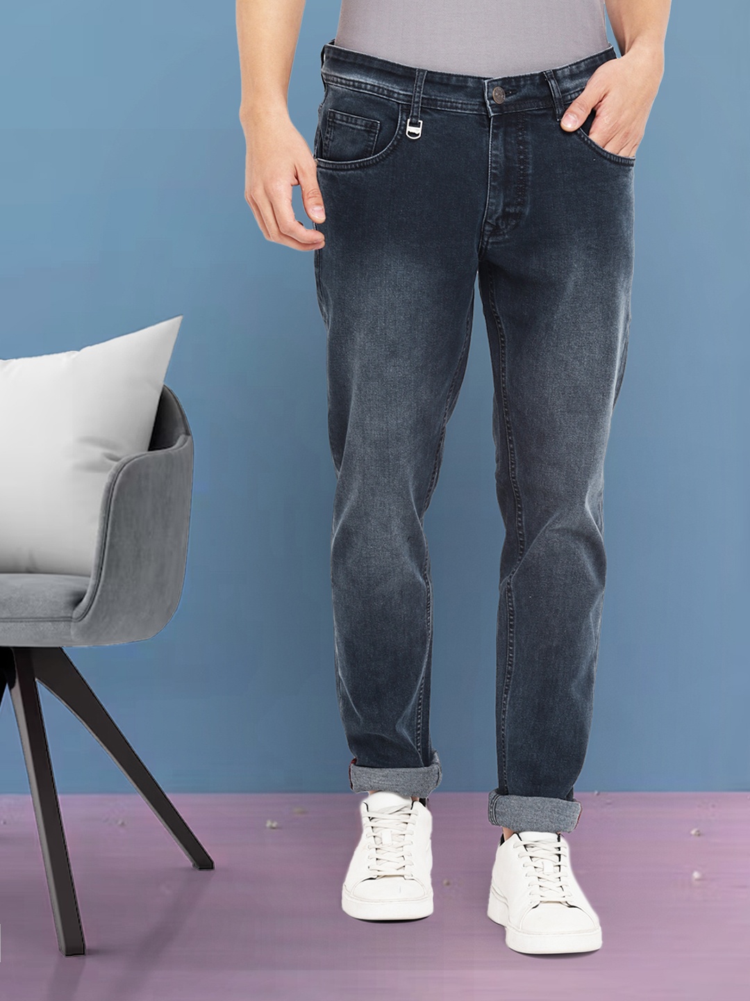 

Red Chief Men Slim Fit Light Fade Clean Look Jeans, Navy blue
