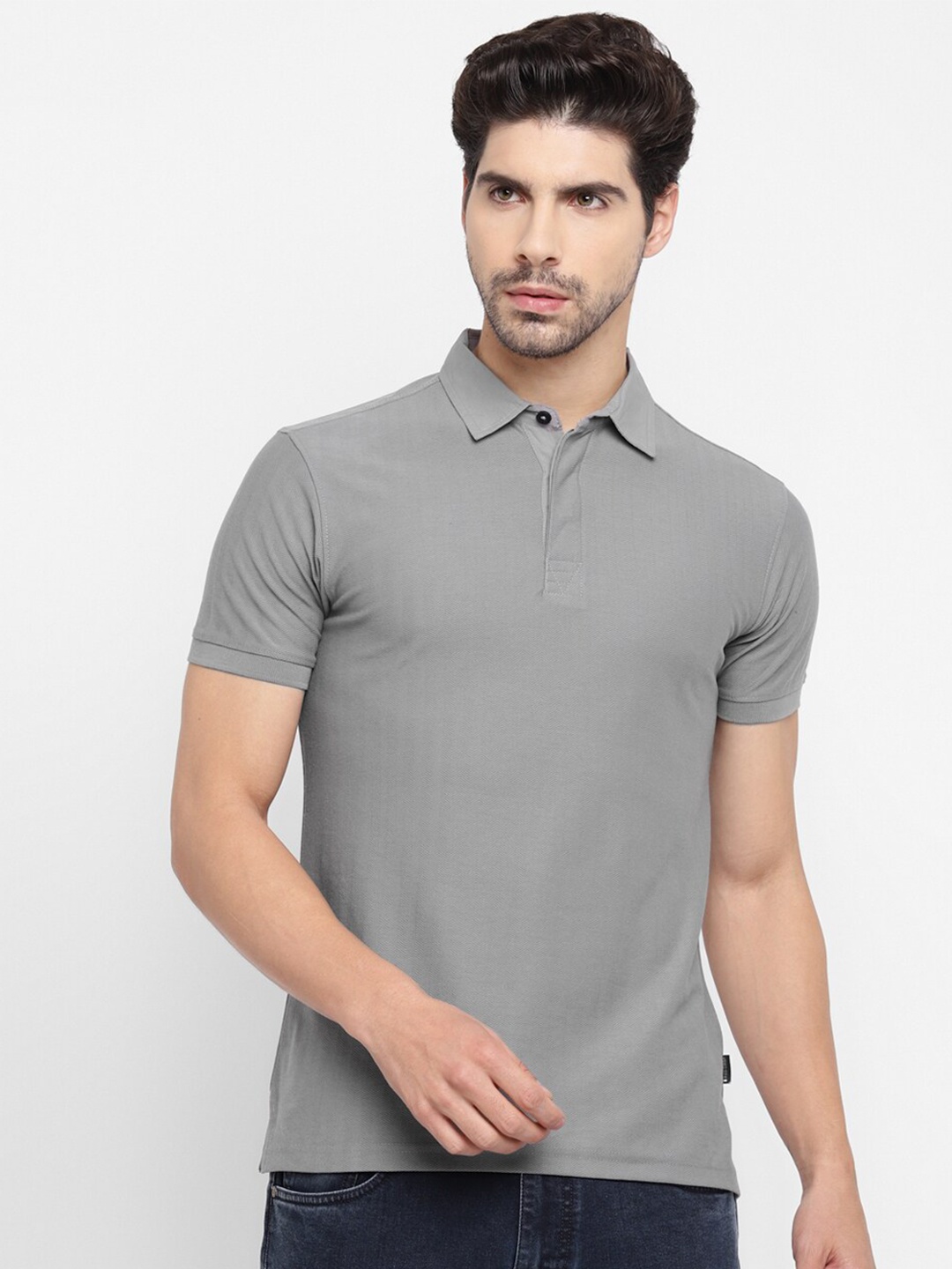 

Red Chief Polo Collar Cotton T-Shirt, Grey