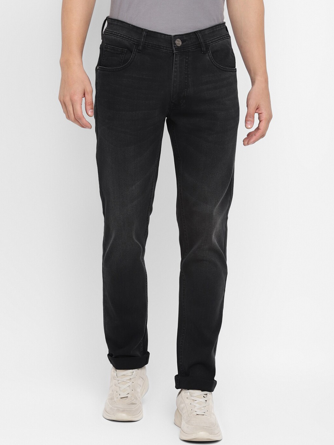 

Red Chief Men Slim Fit Light Fade Clean Look Jeans, Black