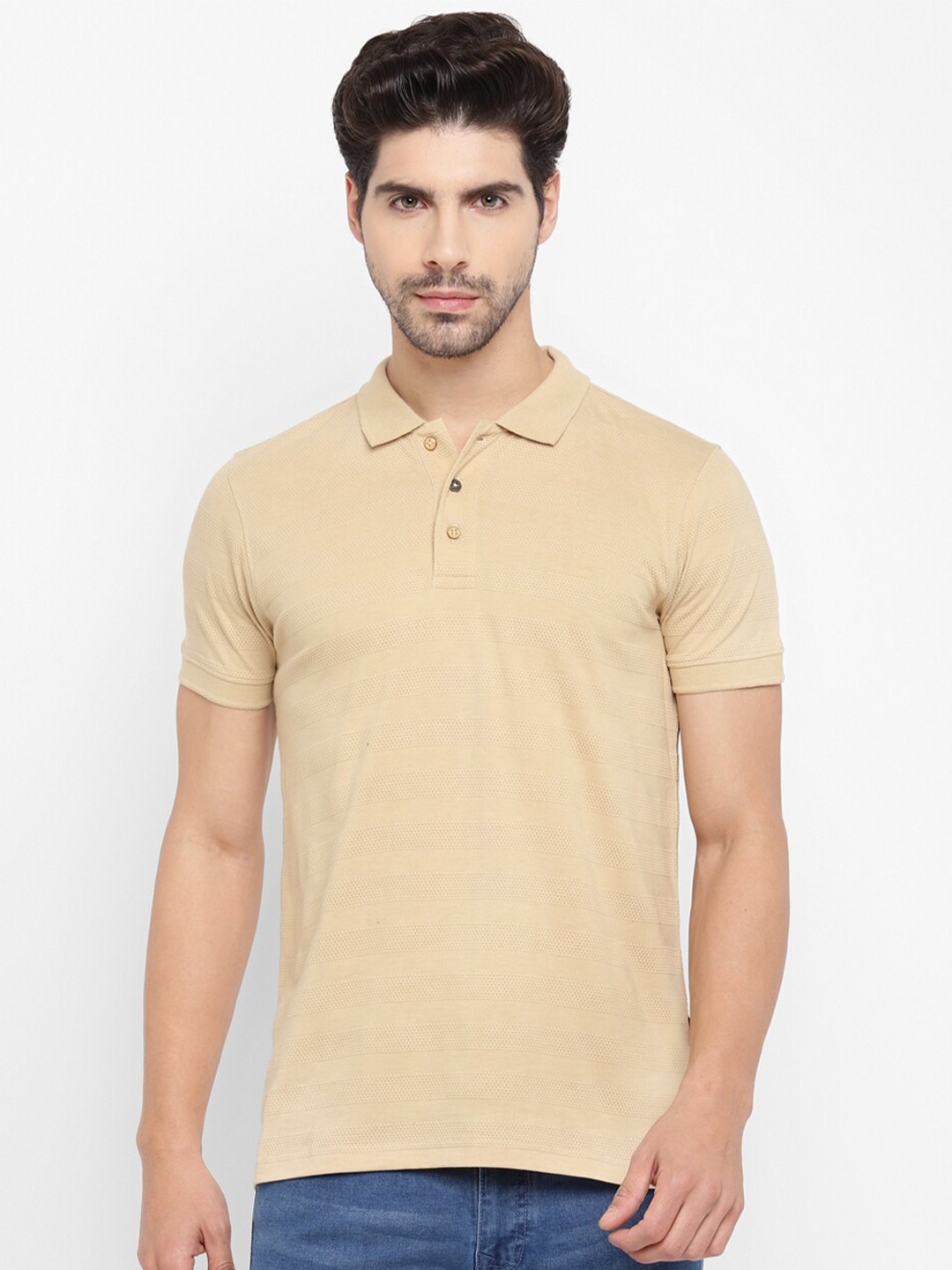 

Red Chief Polo Collar Cotton T-Shirt, Beige