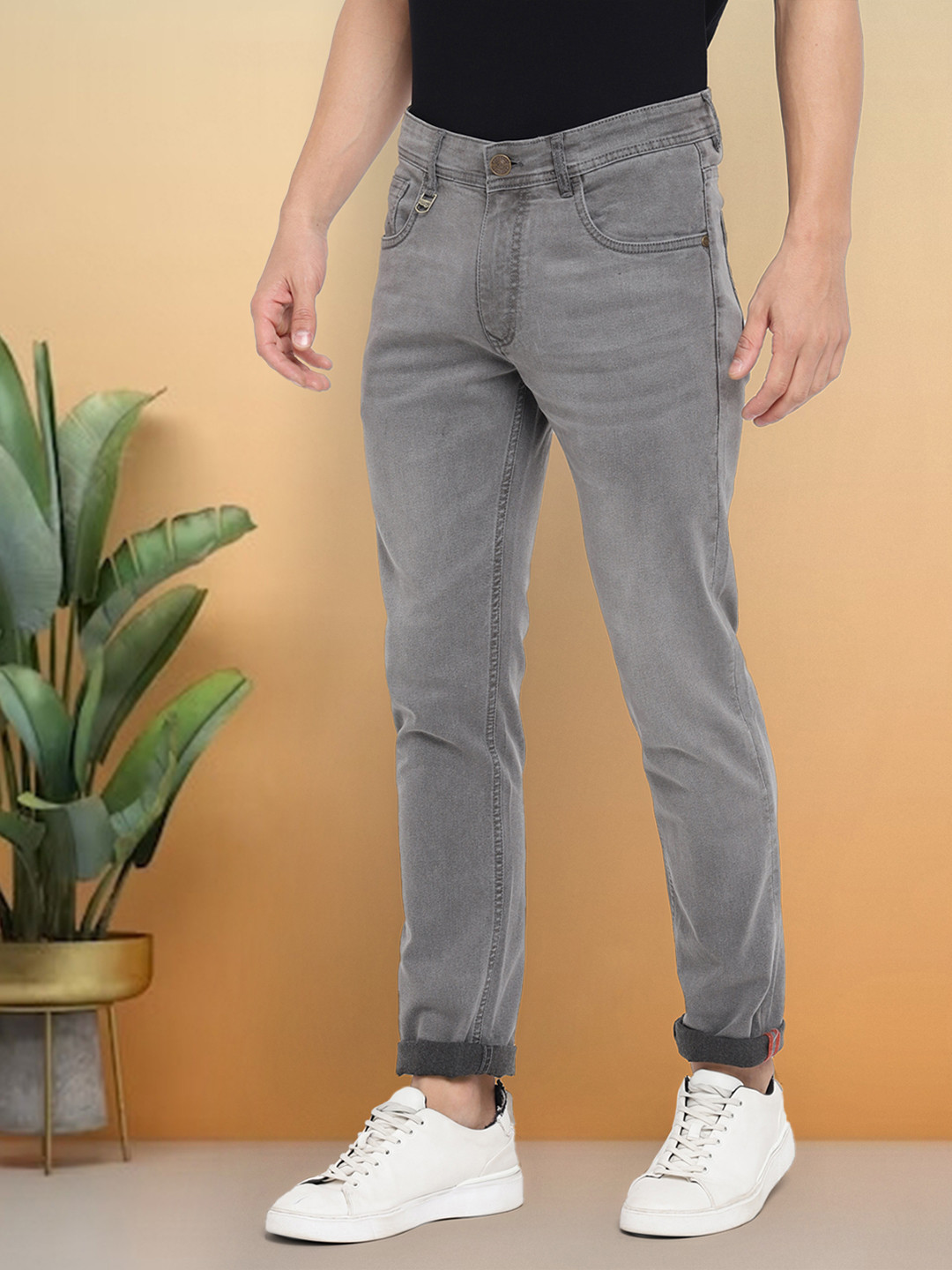 

Red Chief Men Slim Fit Mid-Rise Jeans, Grey