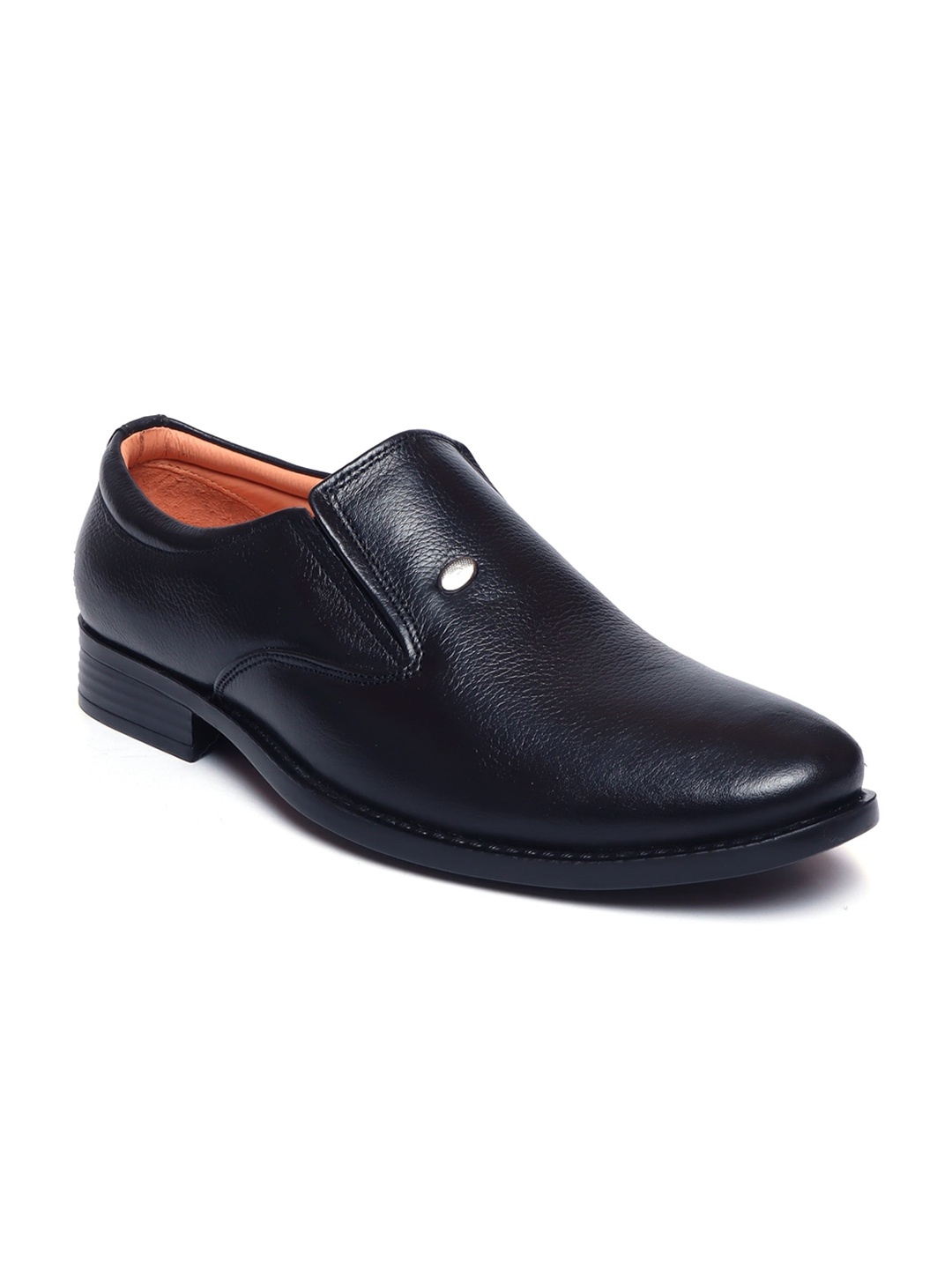 

Zoom Shoes Men Textured Leather Formal Slip-ons, Black