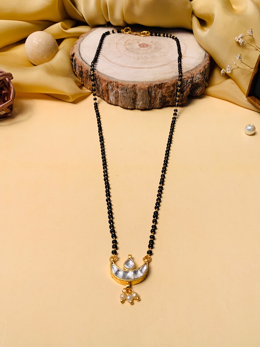 

ABDESIGNS Gold-Plated Studded Mangalsutra