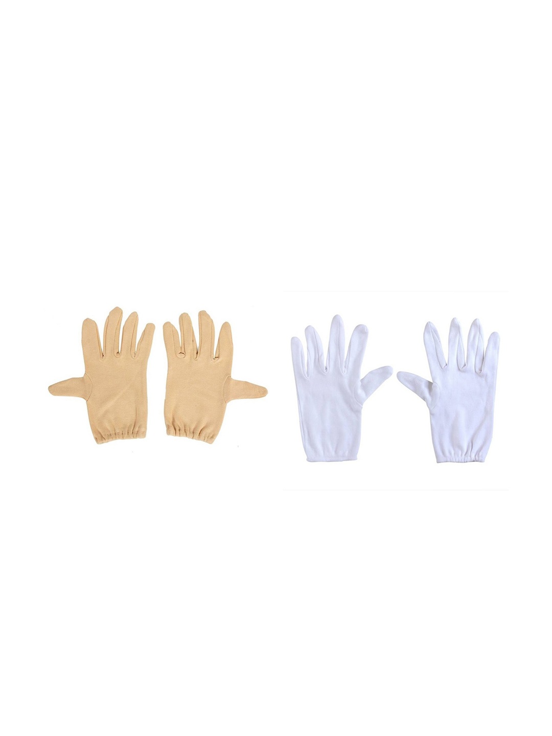 

Aadikart Pack Of 2 Patterned Cotton Hand Gloves, Beige