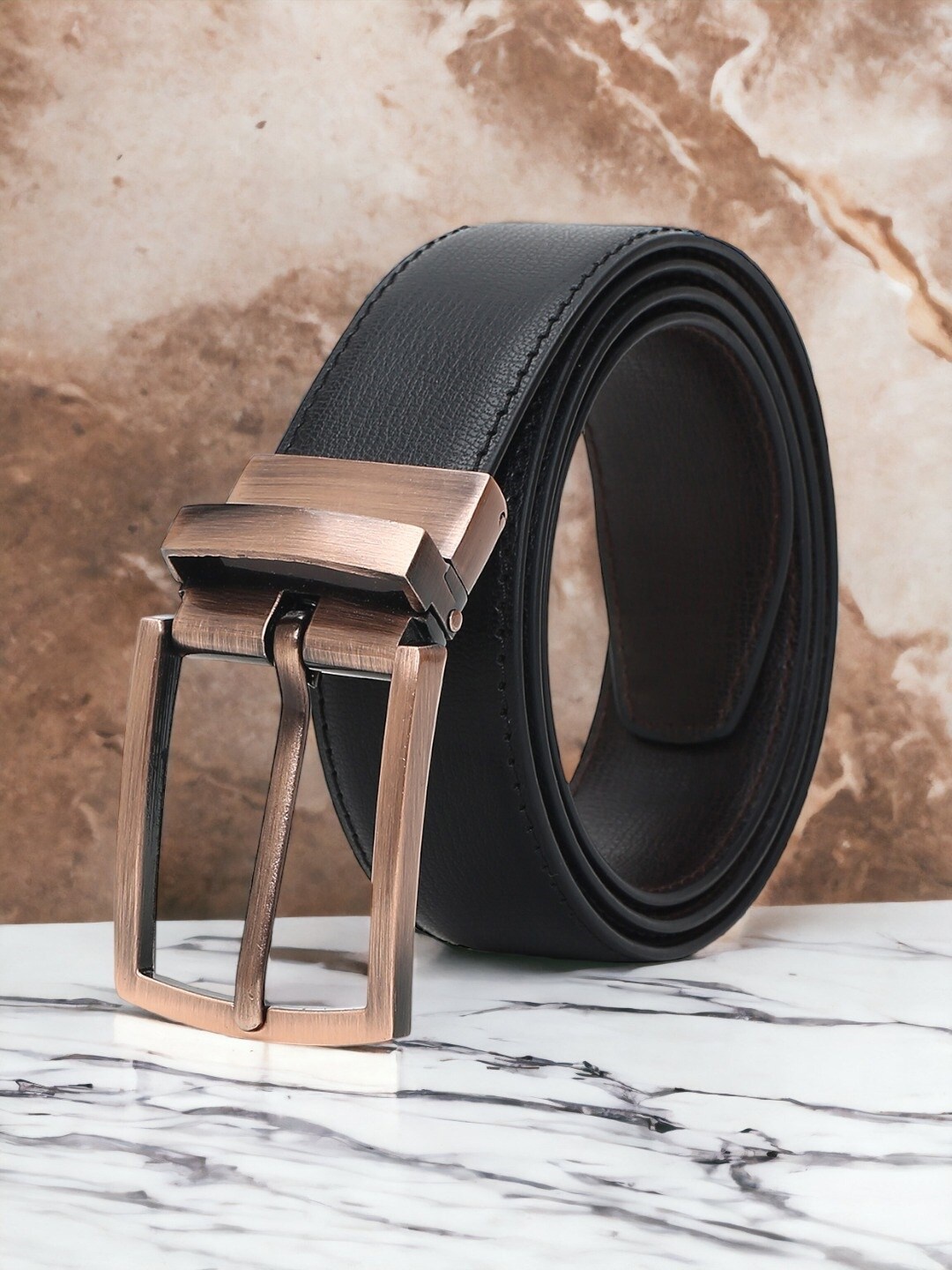 

CRUSSET Men Reversible Formal Belt, Black