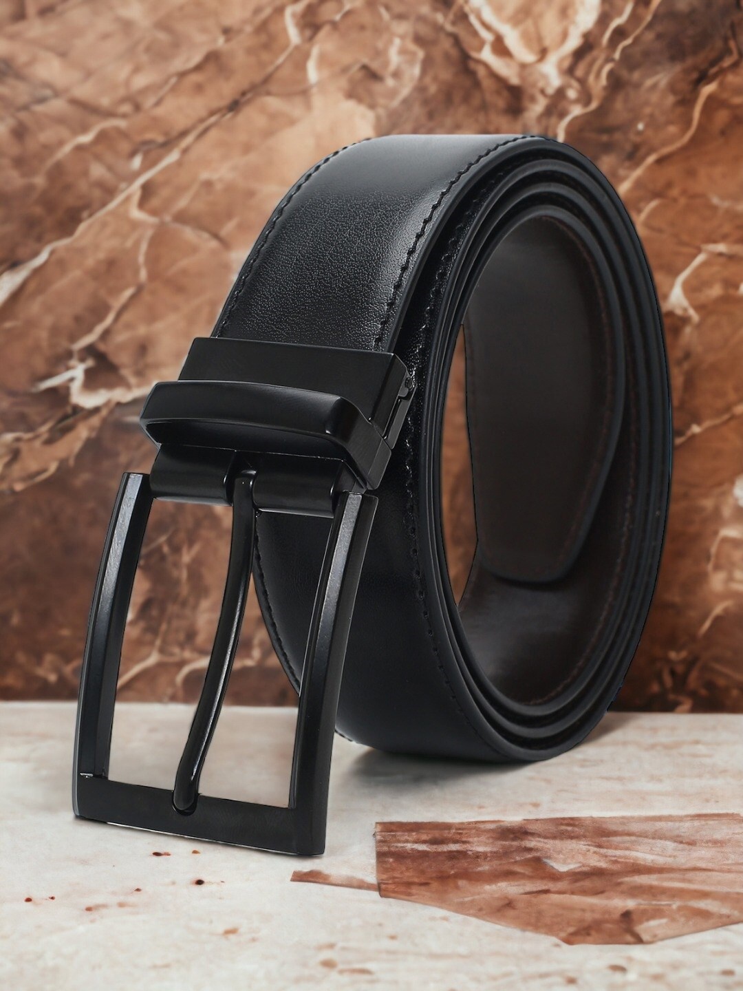 

CRUSSET Men Reversible Formal Belt, Black