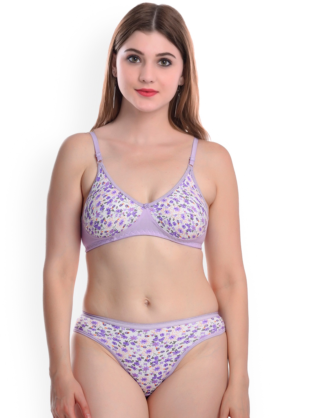 

AROUSY Printed Lingerie Set, Purple
