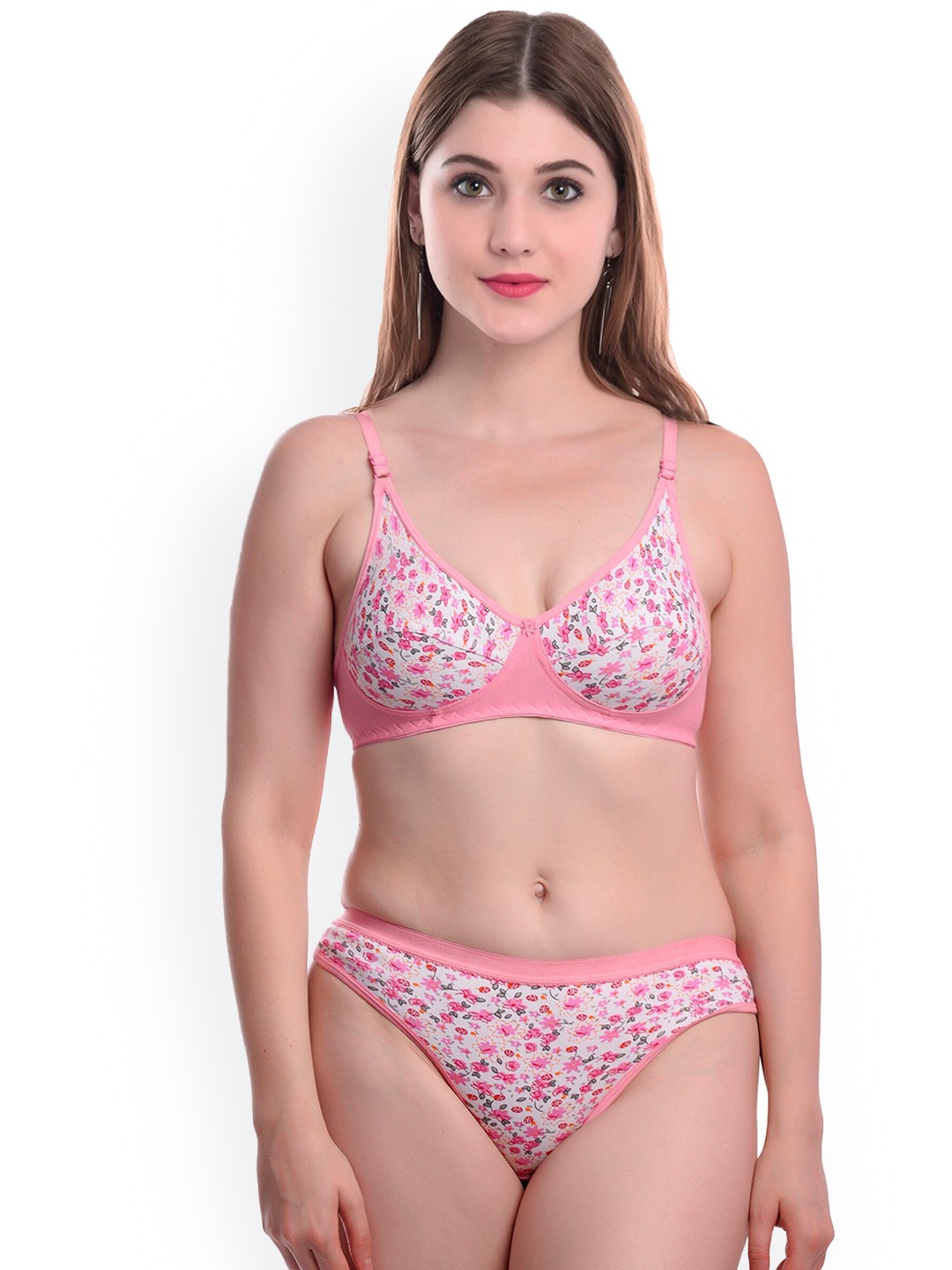 

AROUSY Floral Printed Cotton Lingerie Set BY_Madhu Set_Pink_40