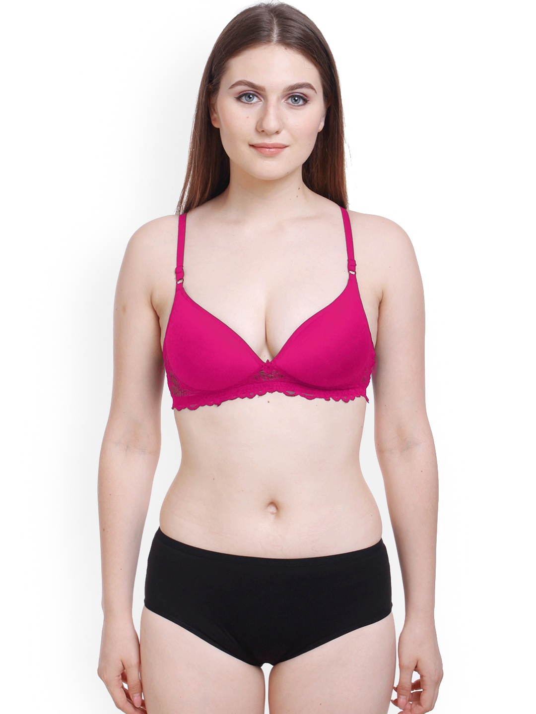 

AROUSY Self Design Laced Cotton Lingerie Set BY_Pd Set_Pink_38