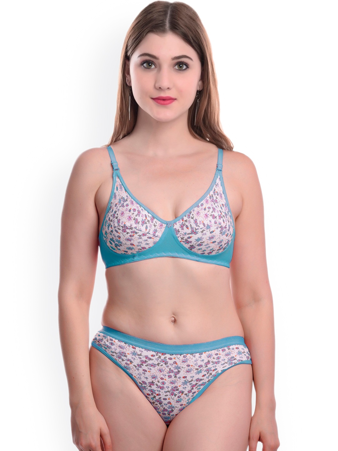

AROUSY Printed Cotton Lingerie Set BY_Madhu Set_Blue_34