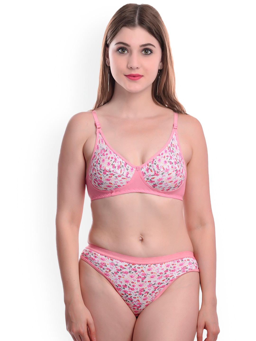 

AROUSY Printed Cotton Lingerie Set BY_Madhu Set_Pink_38
