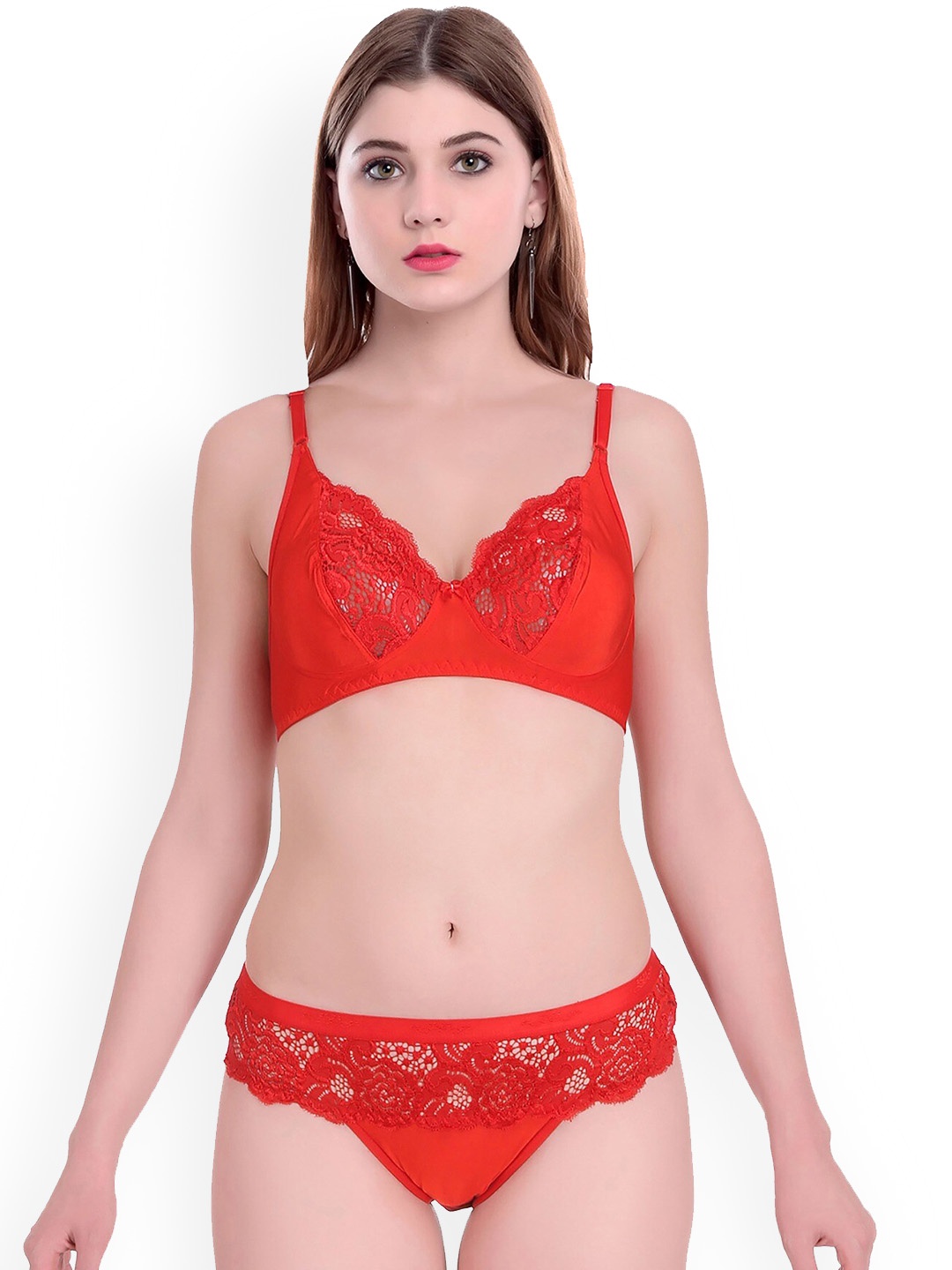

AROUSY Laced Cotton Lingerie Set BY_Cate Set_Red_40