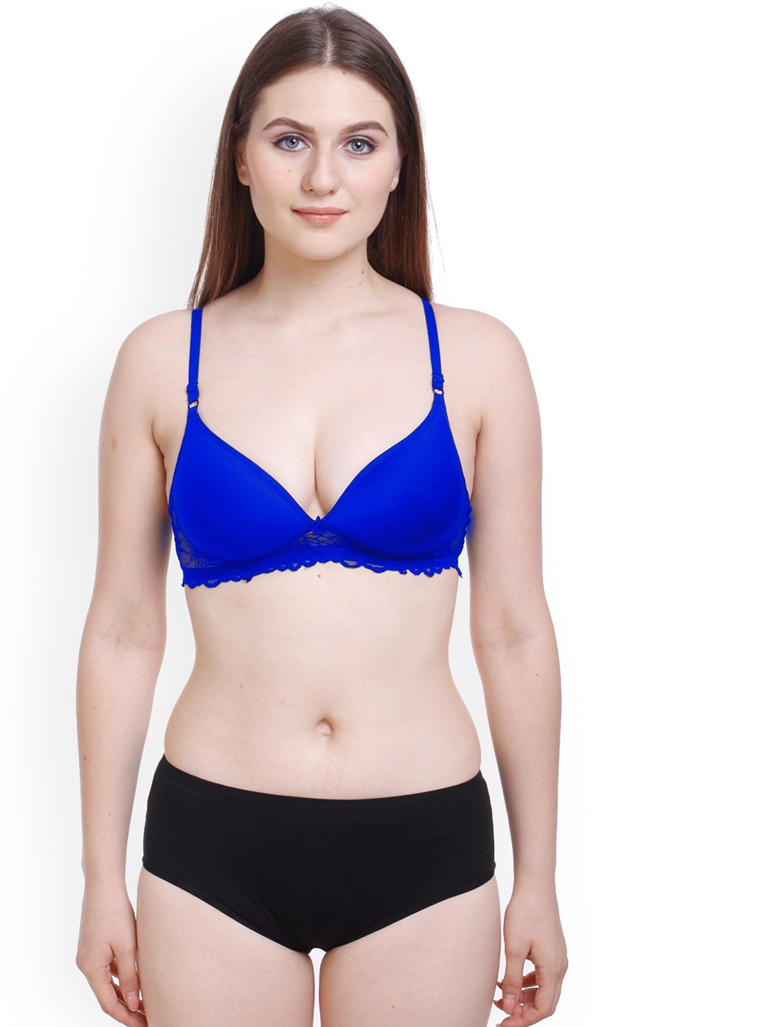 

AROUSY Self Design Laced Cotton Lingerie Set BY_Pd Set_Blue_40