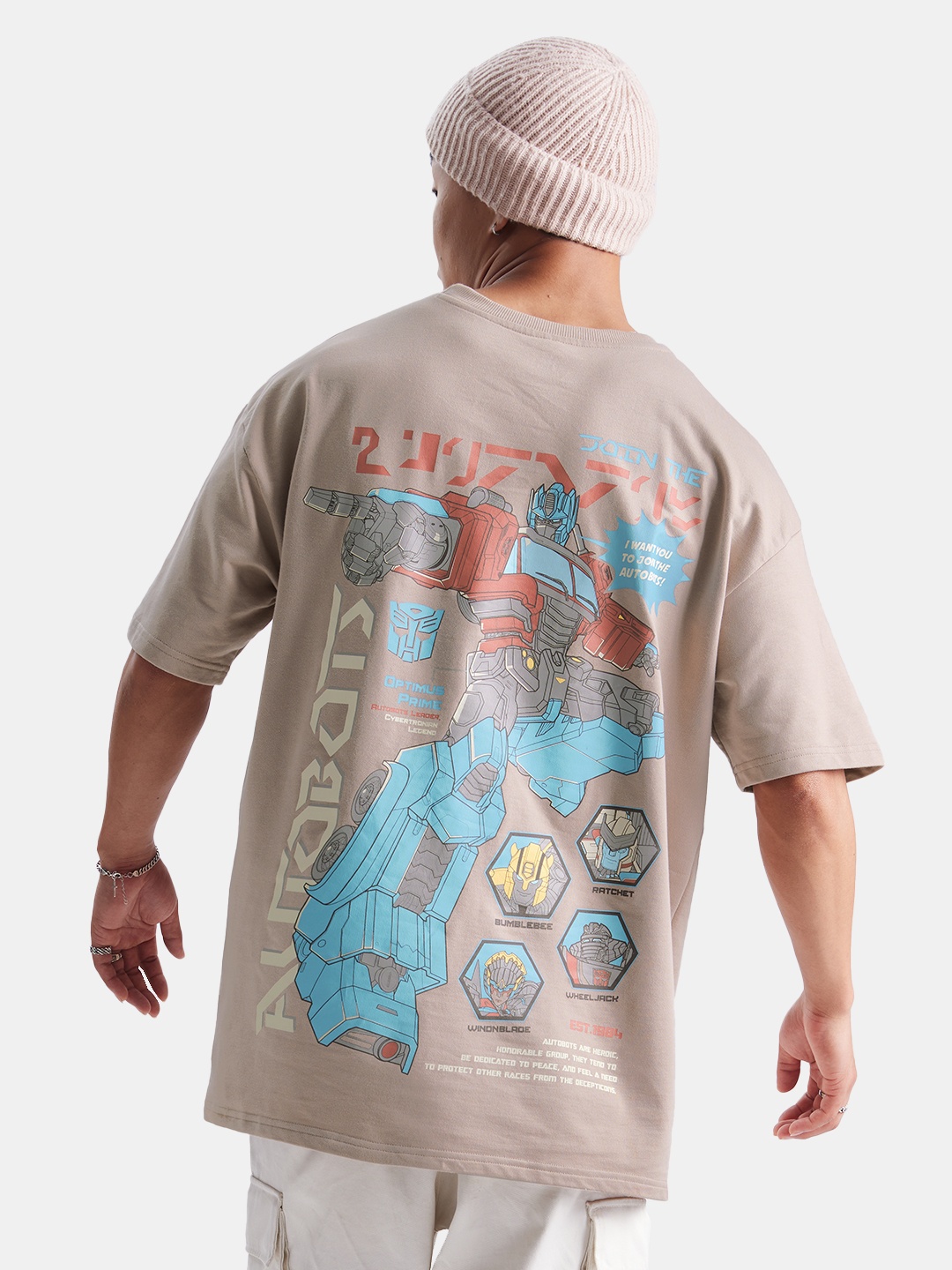 

The Souled Store Grey Graphic Printed Drop Shoulder Sleeves Cotton T-Shirt