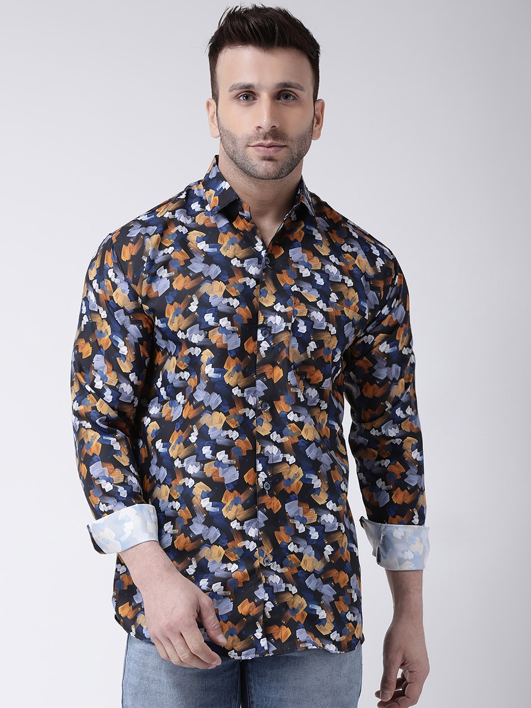 

RIAG Floral Printed Cotton Casual Shirt, Blue