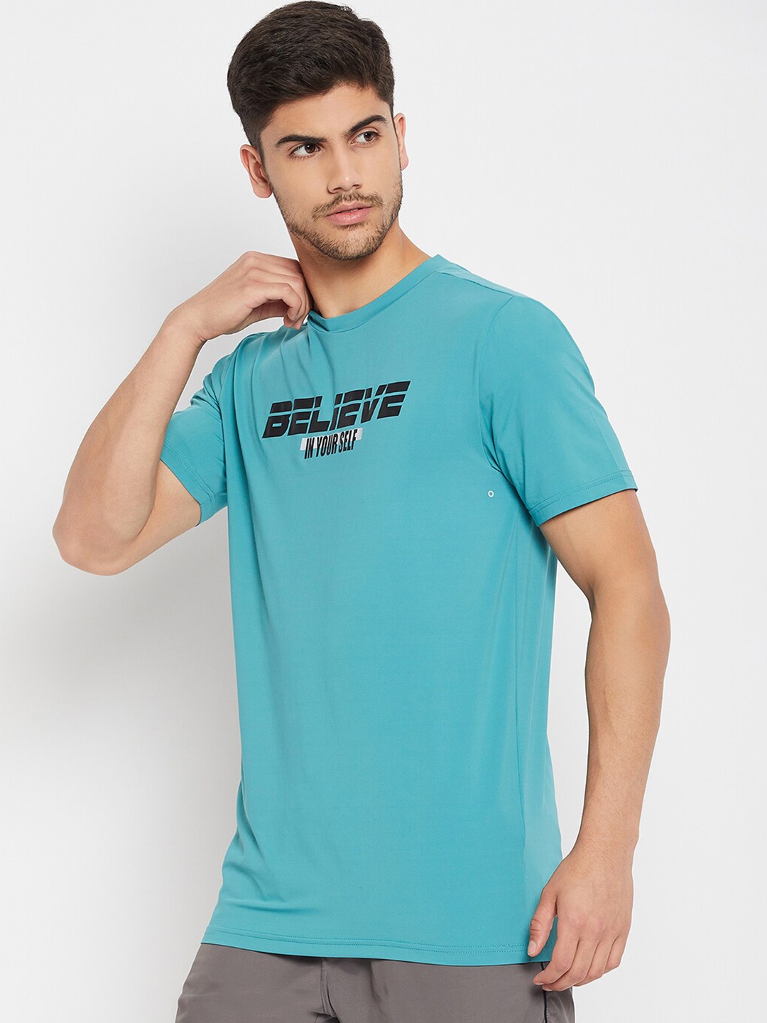 

PERFKT-U Typography Printed Rapid-Dry Training T-shirt, Sea green