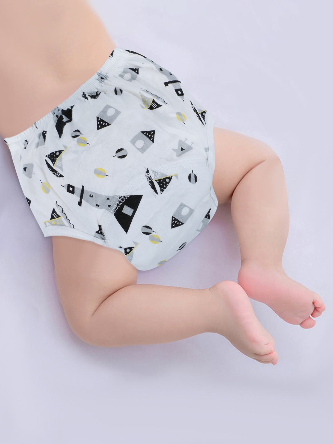 

Baby Moo White & Grey Printed Waterproof Reusable Cloth Training Diaper Panty