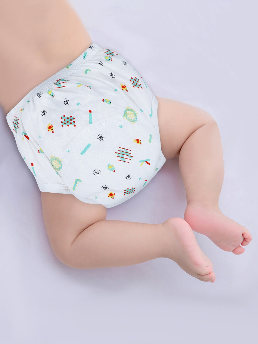 

Baby Moo White & Blue Printed Waterproof Reusable Cloth Training Diaper Panty