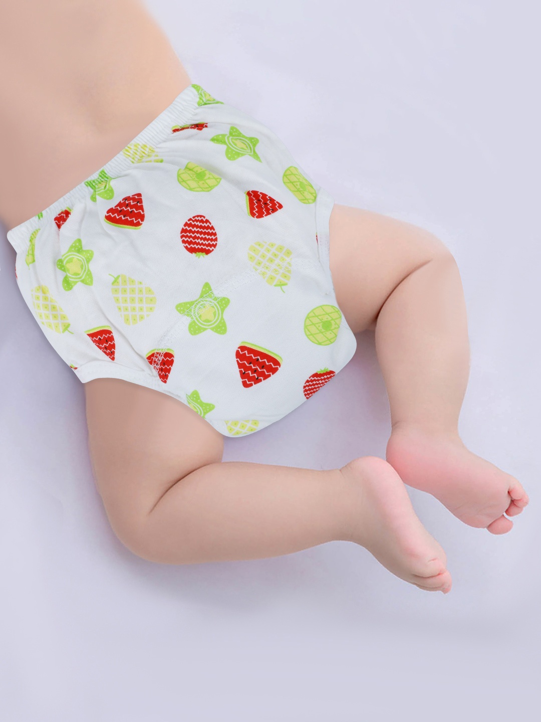 

Baby Moo White & Green Printed Waterproof Reusable Cloth Training Diaper Panty