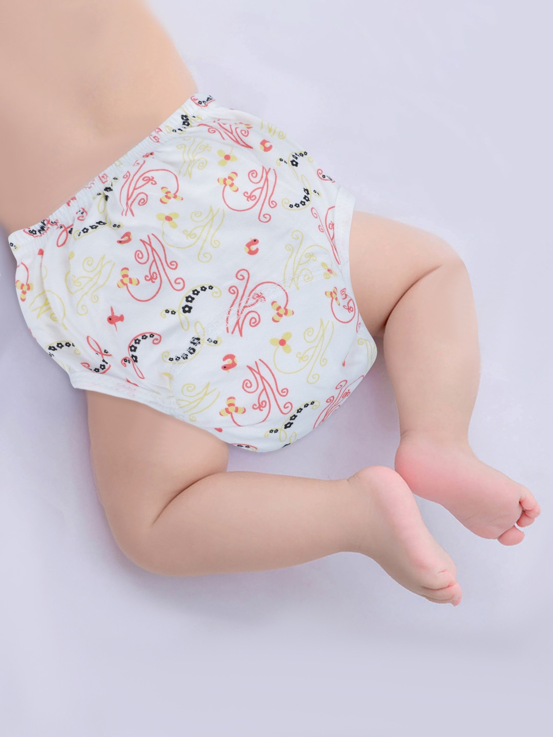 

Baby Moo White & Yellow Printed Waterproof Reusable Cloth Training Diaper Panty