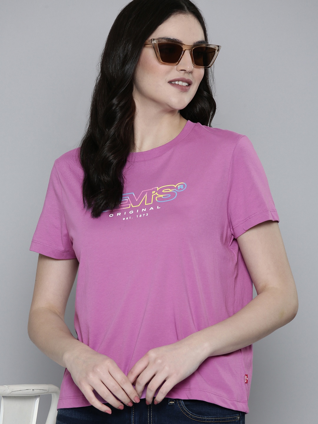 

Levis Brand Logo Printed Pure Cotton T-shirt, Purple