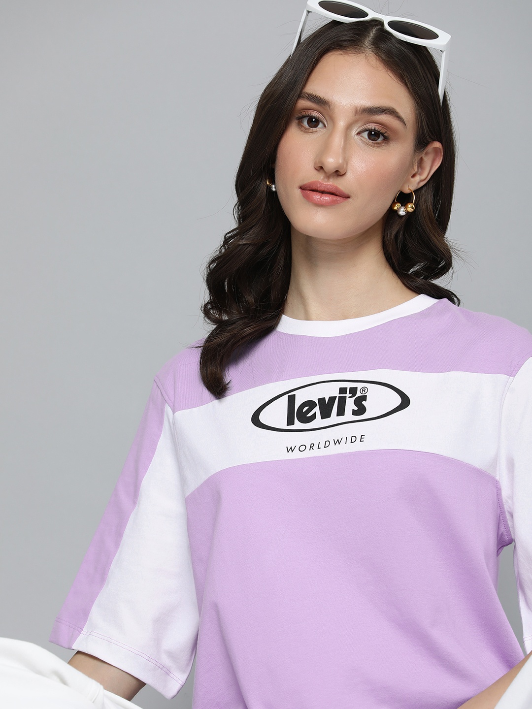 

Levis Colourblocked Pure Cotton T-shirt, Lavender