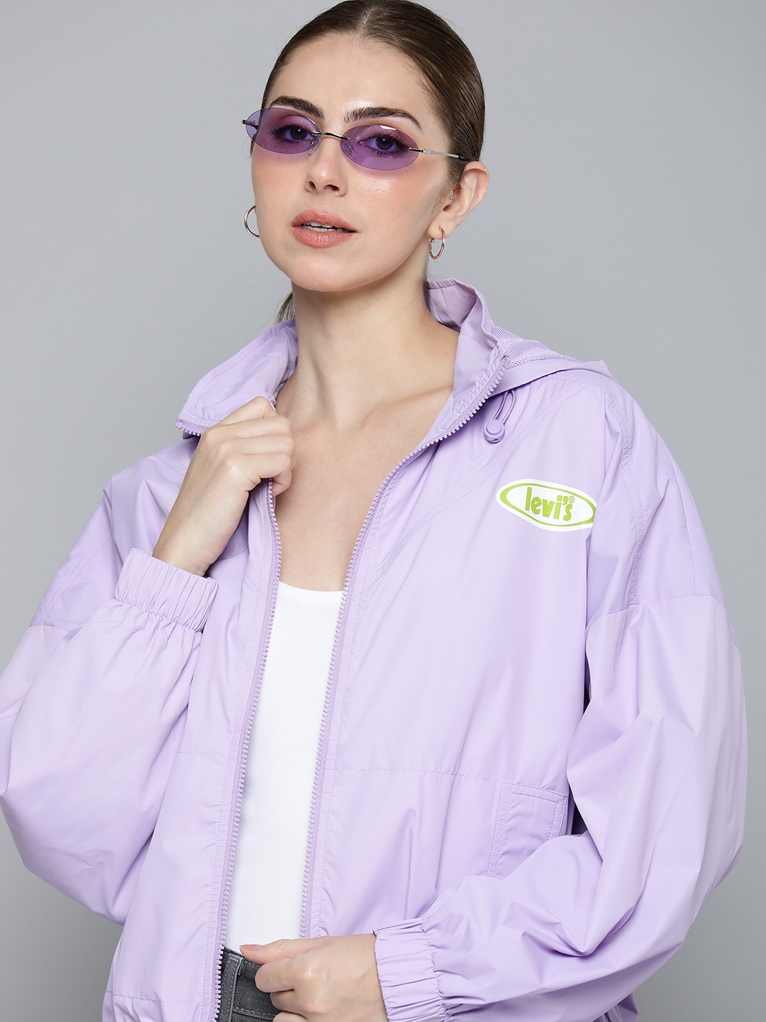 

Levis Solid Hooded Tailored Jacket, Lavender