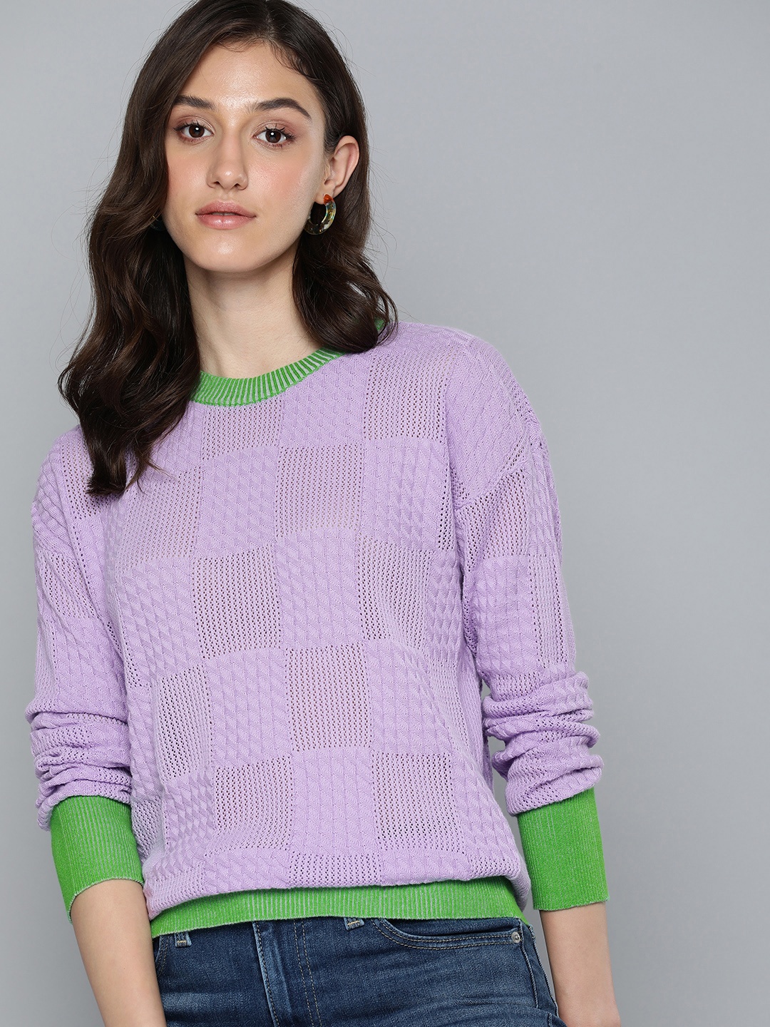 

Levis Embroidered Pure Cotton Knitted Top, Lavender