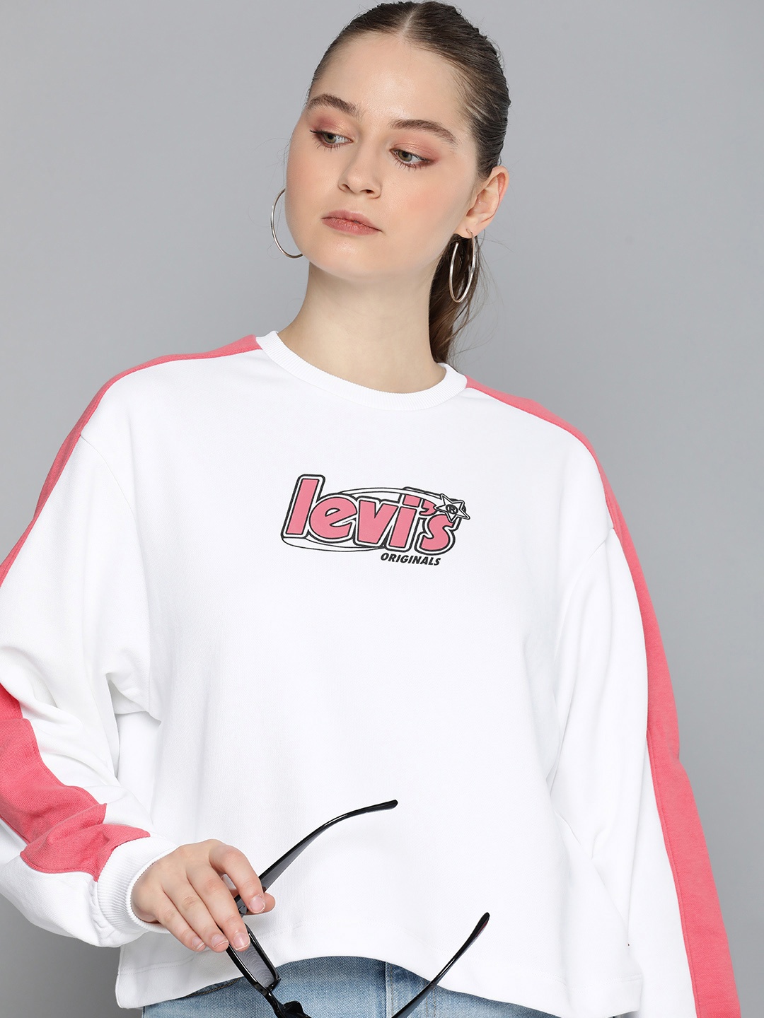 

Levis Women Printed Sweatshirt, White