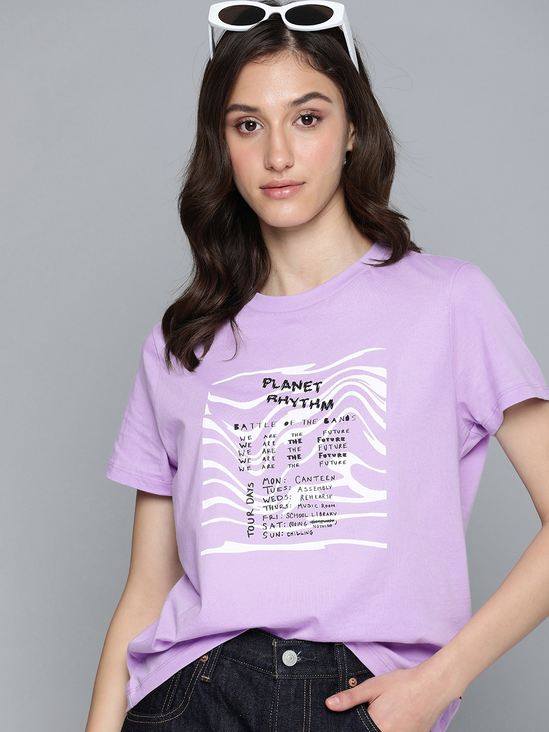 

Levis Typography Printed Pure Cotton Oversized T-shirt, Lavender