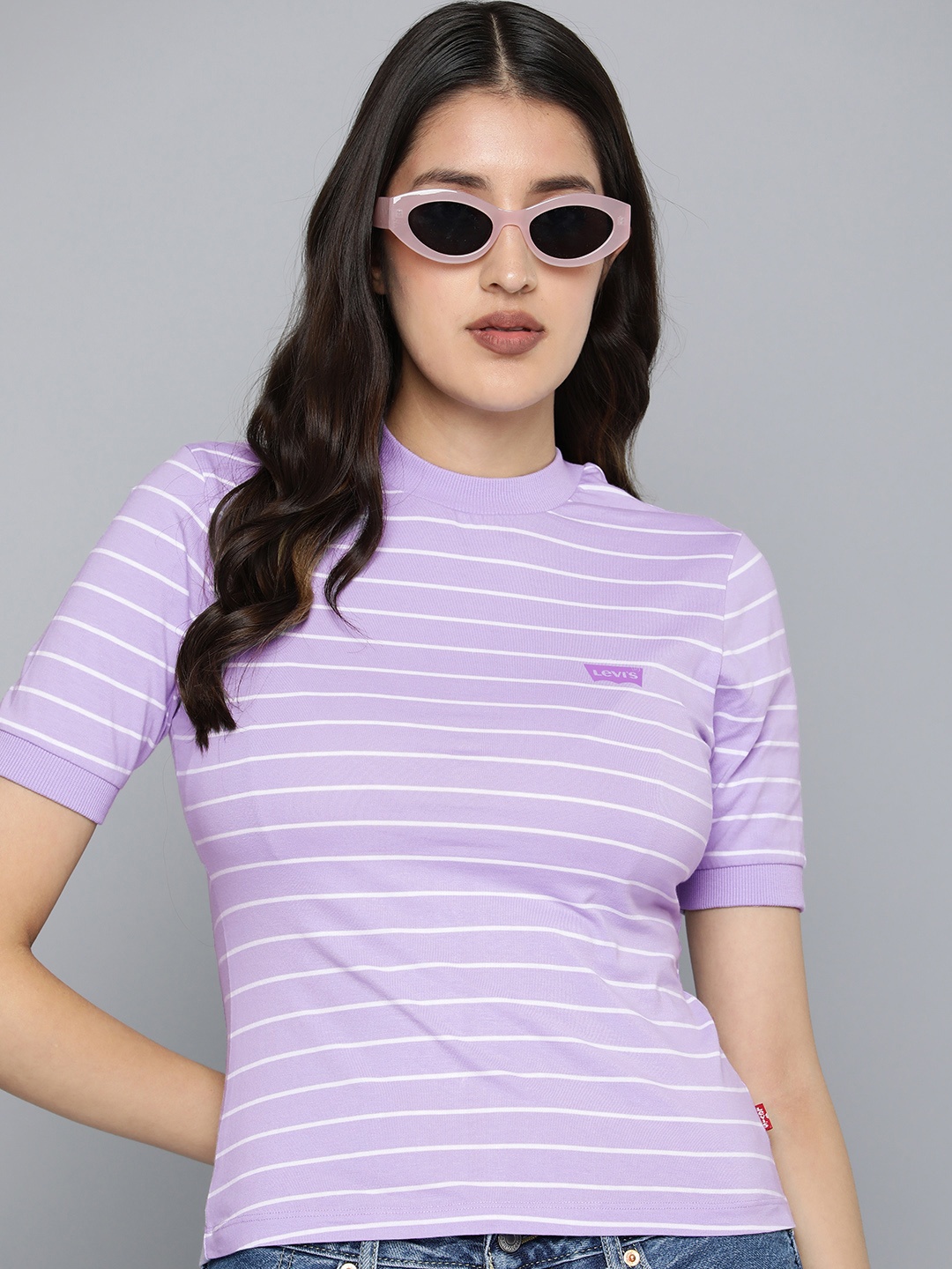 

Levis Striped Pure Cotton T-shirt, Lavender