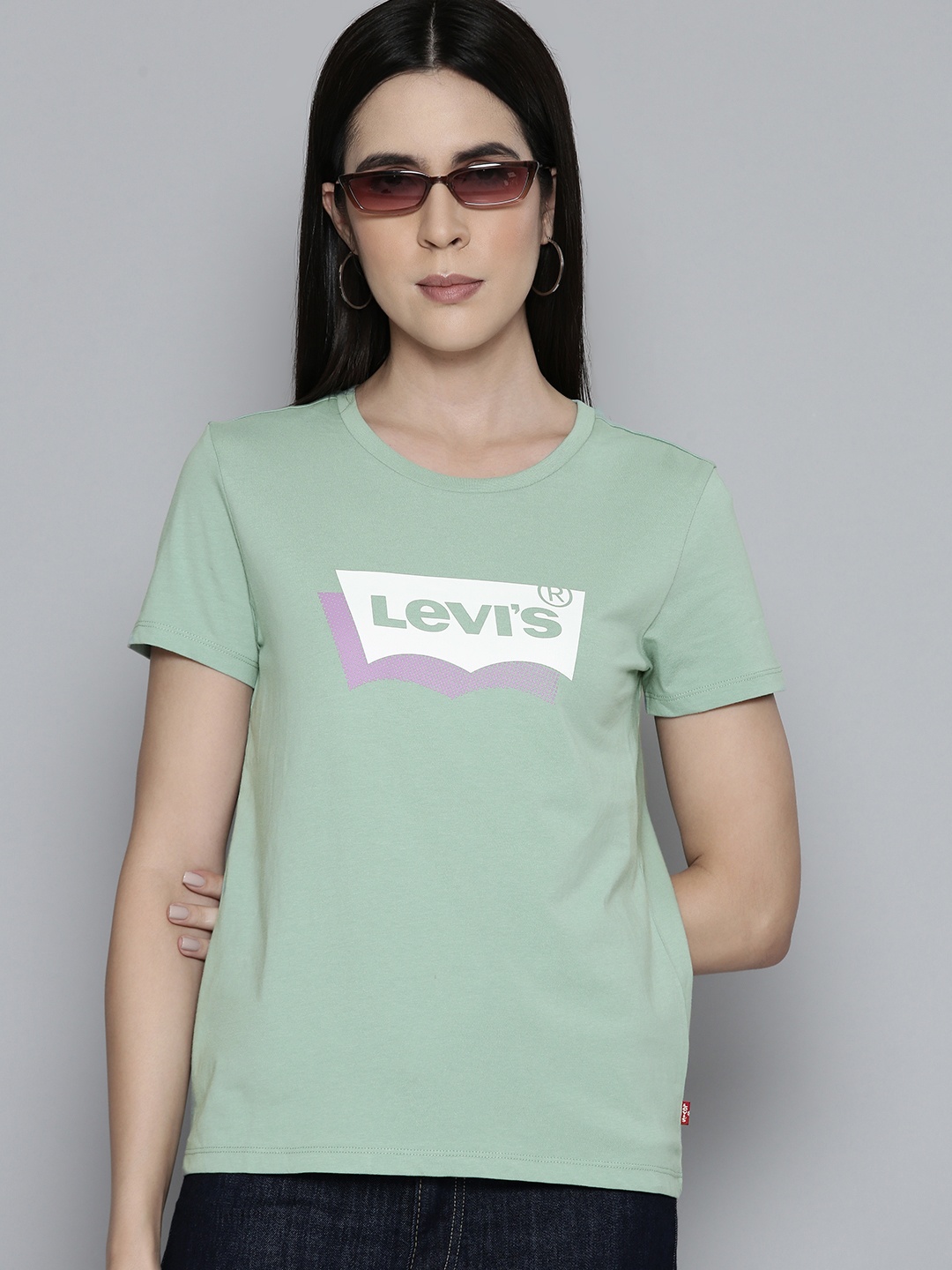 

Levis Brand Logo Printed Pure Cotton T-shirt, Green