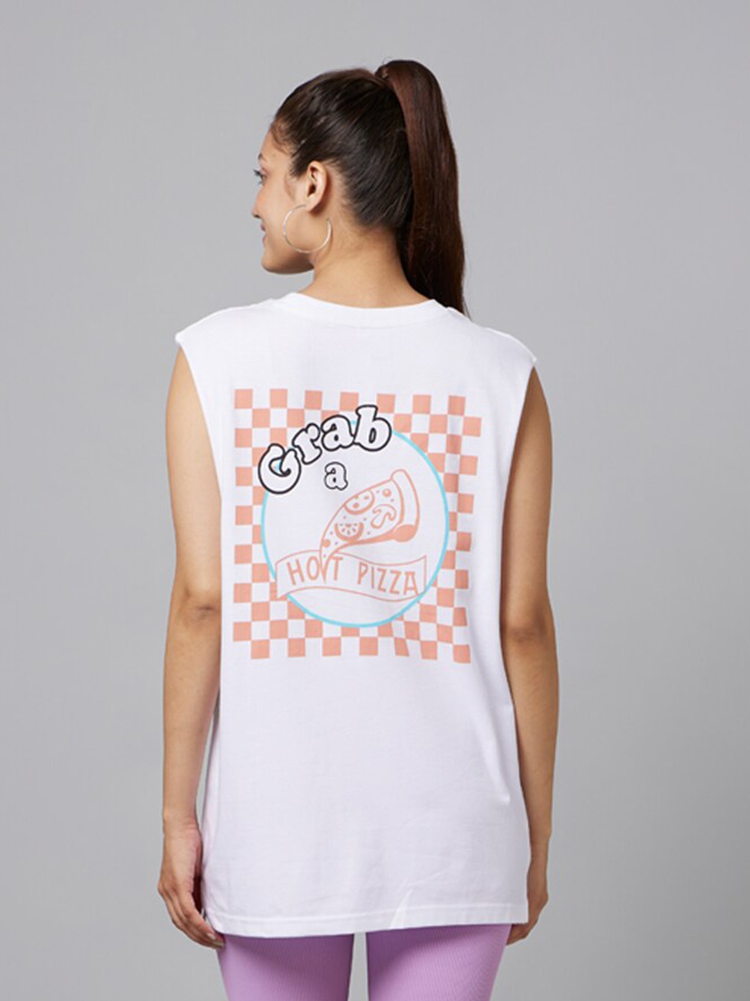 

Smugglerz Printed Sleeveless T-shirt, White