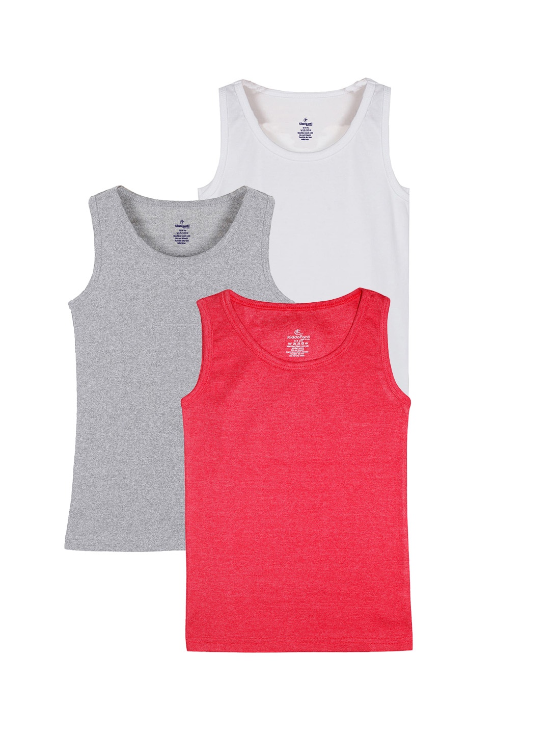 

KiddoPanti Boys Pack Of 3 Pure Cotton Innerwear Vests, Red