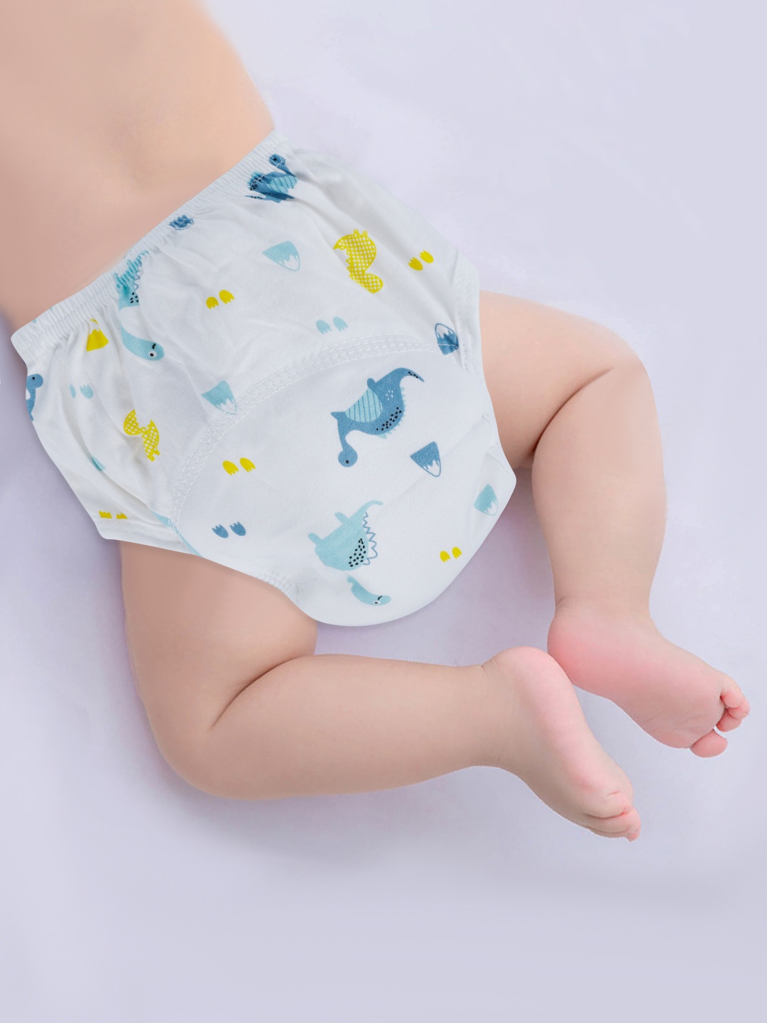 

Baby Moo White & Blue Printed Waterproof Reusable Cloth Training Diaper Panty